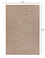 8? x 10? Tan and White Braid Border Area Rug