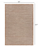 8? x 10? Tan and White Braid Border Area Rug