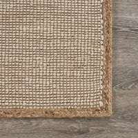 8? x 10? Tan and White Braid Border Area Rug