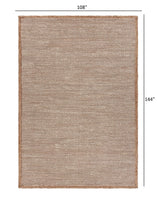 8? x 10? Tan and White Braid Border Area Rug