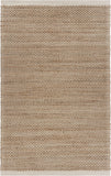 8? x 10? Tan and White Detailed Woven Area Rug