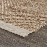 8? x 10? Tan and White Detailed Woven Area Rug