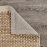 8? x 10? Tan and White Detailed Woven Area Rug