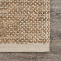 8? x 10? Tan and White Detailed Woven Area Rug