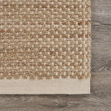 8? x 10? Tan and White Detailed Woven Area Rug