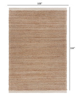 8? x 10? Tan and White Detailed Woven Area Rug