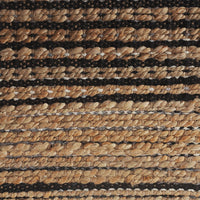 8? x 10? Tan and Black Eclectic Striped Area Rug