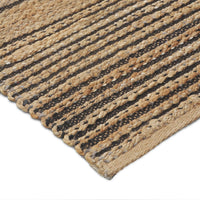 8? x 10? Tan and Black Eclectic Striped Area Rug