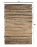 8? x 10? Tan and Black Eclectic Striped Area Rug