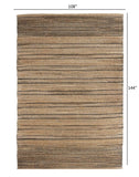 8? x 10? Tan and Black Eclectic Striped Area Rug