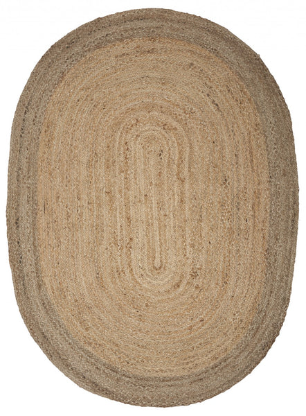 7? Natural Toned Oval Shaped Area Rug