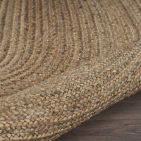 9? Brown Oval Shaped Jute Area Rug