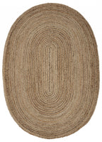 9? Brown Oval Shaped Jute Area Rug