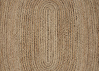 9? Brown Oval Shaped Jute Area Rug