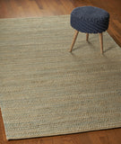 8? x 10? Tan and Blue Undertone Striated Area Rug