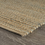 8? x 10? Tan and Blue Undertone Striated Area Rug