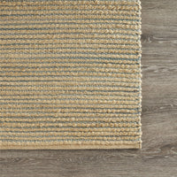 8? x 10? Tan and Blue Undertone Striated Area Rug