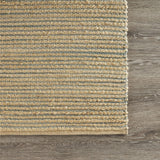 8? x 10? Tan and Blue Undertone Striated Area Rug