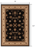 4? x 6? Black and Tan Floral Vines Area Rug