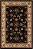 4? x 6? Black and Tan Floral Vines Area Rug