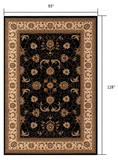 4? x 6? Black and Tan Floral Vines Area Rug