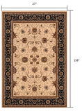 2? x 10? Cream and Black Decorative Runner Rug