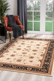 2? x 10? Cream and Black Decorative Runner Rug