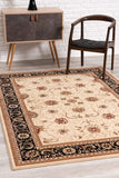 2? x 10? Cream and Black Decorative Runner Rug