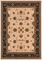 2? x 10? Cream and Black Decorative Runner Rug