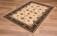 2? x 10? Cream and Black Decorative Runner Rug