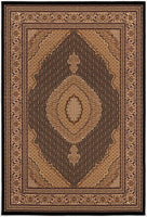 2? x 10? Black and Beige Medallion Runner Rug