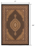 2? x 10? Black and Beige Medallion Runner Rug