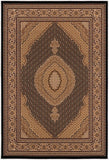 2? x 10? Black and Beige Medallion Runner Rug