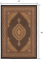 4? x 6? Black and Beige Medallion Area Rug