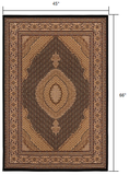 4? x 6? Black and Beige Medallion Area Rug