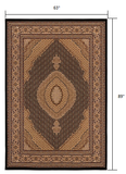 4? x 6? Black and Beige Medallion Area Rug