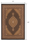 4? x 6? Black and Beige Medallion Area Rug