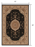 4? x 6? Black and Beige Embellished Area Rug