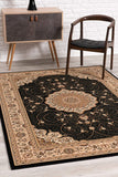 4? x 6? Black and Beige Embellished Area Rug