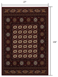 2? x 10? Red Eclectic Geometric Pattern Runner Rug