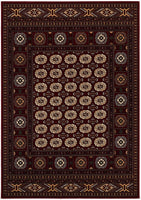 2? x 10? Red Eclectic Geometric Pattern Runner Rug