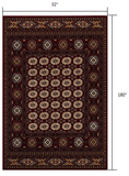 2? x 10? Red Eclectic Geometric Pattern Runner Rug