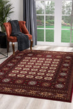 2? x 10? Red Eclectic Geometric Pattern Runner Rug