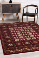 2? x 10? Red Eclectic Geometric Pattern Runner Rug