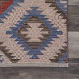3? x 5? Red and Blue Geometric Diamonds Area Rug