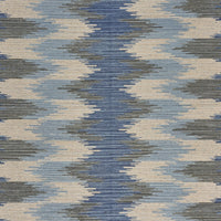 3? x 4? Blue and Cream Ikat Pattern Area Rug