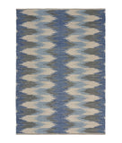 3? x 4? Blue and Cream Ikat Pattern Area Rug