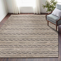 8? x 10? Black and Blush Chevron Stripe Area Rug