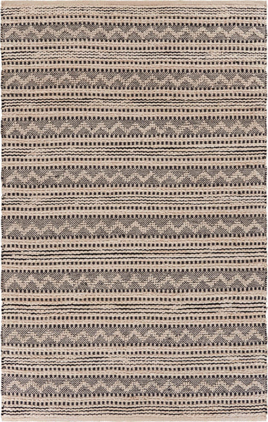 8? x 10? Black and Blush Chevron Stripe Area Rug