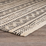 8? x 10? Black and Blush Chevron Stripe Area Rug